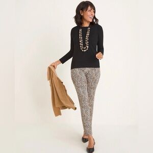 Chico’s So Slimming Juliet Cheetah-Print Pants Size 16R